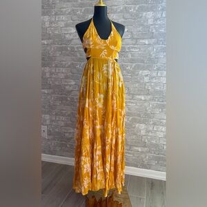 Free People Yellow Floral Maxi Dress